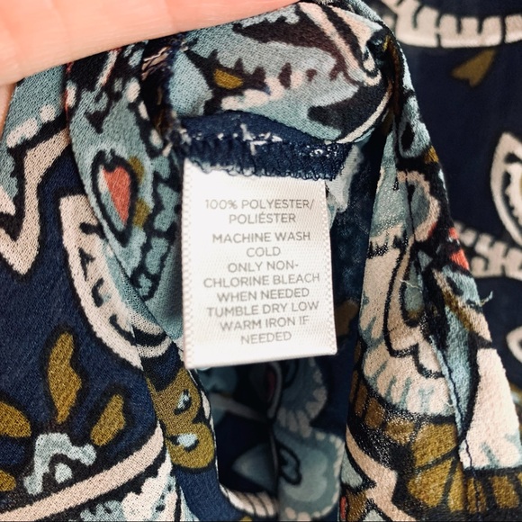 Loft Floral Long Sleeve Semi Sheer Blouse Medium - Picture 10 of 10